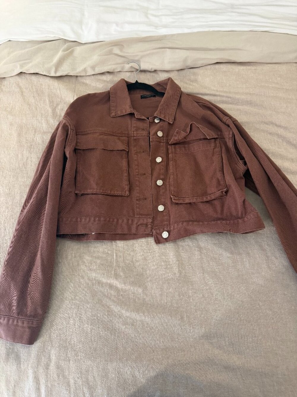 Naked Wardrobe Cropped Denim Jacket - XL